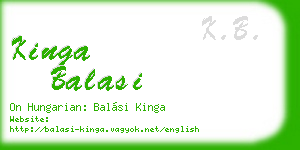 kinga balasi business card